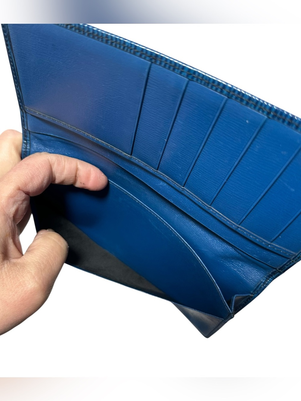 Louis Vuitton Blue Epi Leather Malletier Bifold Long Wallet - Picture 8 of 14